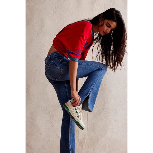 We The Free Blue Level Up Slit Flare Leg Jeans 27 X 31.5 - Picture 1 of 8